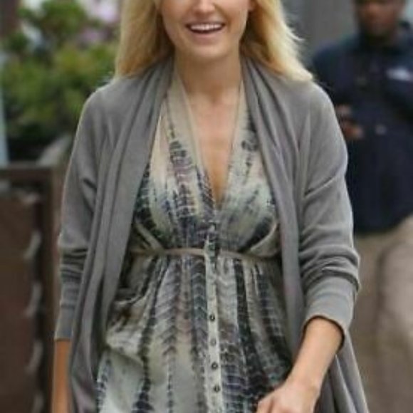 AllSaints Porisan Short Kaftan Silk Tunic Dress Bu - Picture 2 of 9